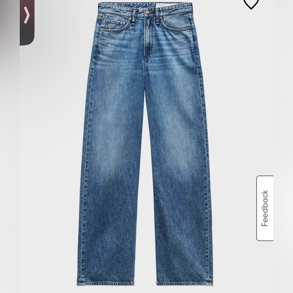 Rag & Bone Featherweight Logan Low Rise Wide Leg Jean